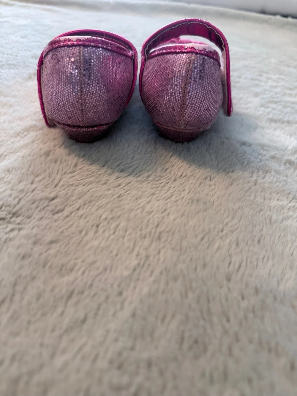 Disney Girls Pink Sparkle Mary Jane Shoes with Bow